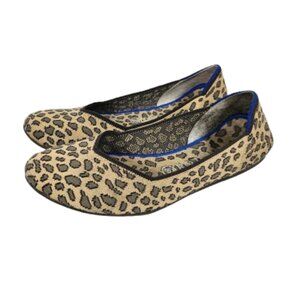 Rothy's The Flat Spotted Leopard Women's Size 9 Tan Black Flats Shoes